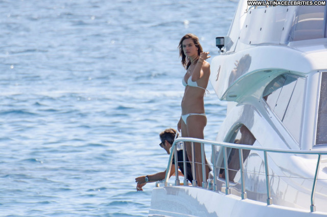 Alessandra Ambrosio No Source Celebrity Beautiful Ibiza Bikini Posing